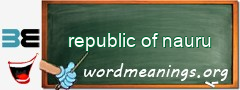 WordMeaning blackboard for republic of nauru